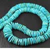 Natural Arizona Turquoise Smooth Tyre Beads Strand Length 16 Inches and Size 6mm to 15.5mm approx.